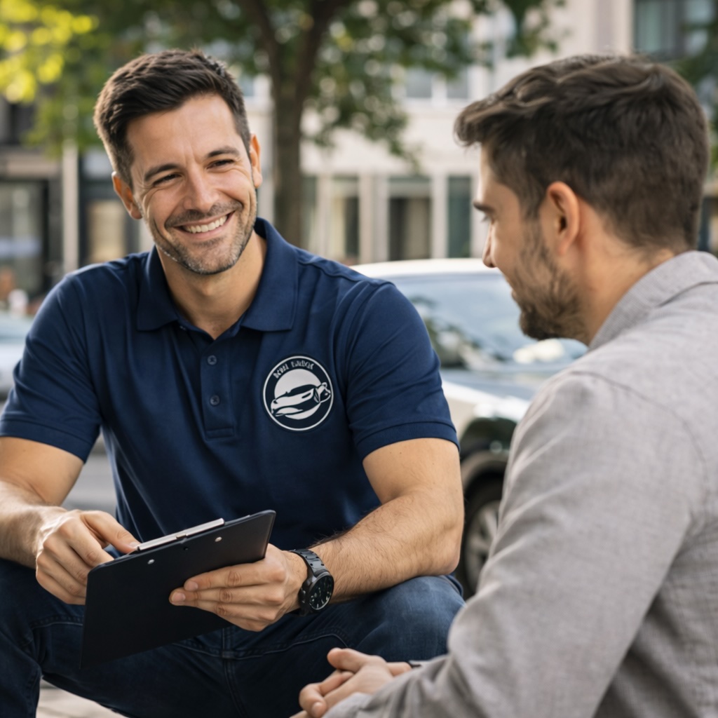 Asesor de Ride Check acompañando a un cliente durante el proceso