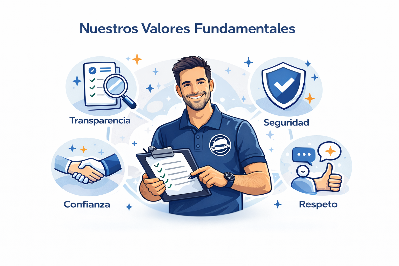 Equipo de Ride Check representando los valores fundamentales de la empresa